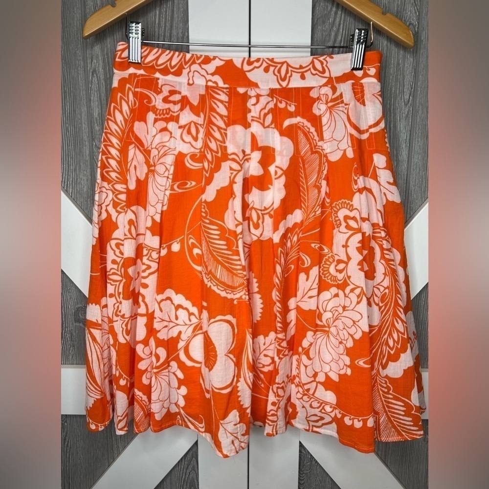 B6.17 Express Lined 100% Cotton Fit & Flare Printed Skirt Size 0